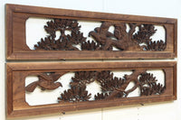 勇壮な鷹と松の絵柄が風格を感じさせる彫刻欄間　EZ2935ab　在庫(a:1 b:1)枚
