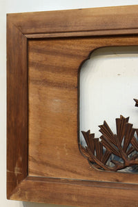 勇壮な鷹と松の絵柄が風格を感じさせる彫刻欄間　EZ2935ab　在庫(a:1 b:1)枚