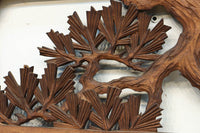 勇壮な鷹と松の絵柄が風格を感じさせる彫刻欄間　EZ2935ab　在庫(a:1 b:1)枚