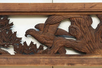 勇壮な鷹と松の絵柄が風格を感じさせる彫刻欄間　EZ2935ab　在庫(a:1 b:1)枚