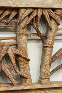 幅2510ミリ！！ 縁起物の松竹梅を大らかに描いた長尺彫刻欄間　EZ2938