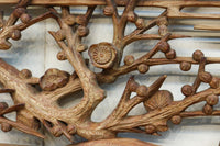 幅2510ミリ！！ 縁起物の松竹梅を大らかに描いた長尺彫刻欄間　EZ2938