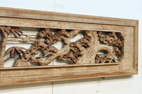 幅2510ミリ！！ 縁起物の松竹梅を大らかに描いた長尺彫刻欄間　EZ2938