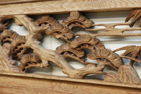 幅2510ミリ！！ 縁起物の松竹梅を大らかに描いた長尺彫刻欄間　EZ2938