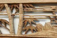 幅2510ミリ！！ 縁起物の松竹梅を大らかに描いた長尺彫刻欄間　EZ2938