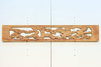 古色の色づき具合が味わい深い松鷹を描いた彫刻欄間素材　EZ3069ab　在庫(a:1 b:1)枚