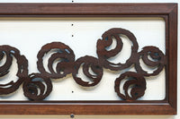 珍品デザイン 渦巻き模様で和モダンな面持ちの平彫り彫刻欄間　EZ3115ab　在庫(a:1 b:1)枚
