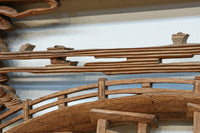 清閑な風景を立体感を持たせて描いた深彫り彫刻欄間　EZ3161ab　在庫(a:1 b:1)枚
