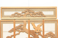 迫力の松の絵柄を七宝装飾が飾る気品溢れる欄間・書院セット　EZ1858　在庫5枚1組