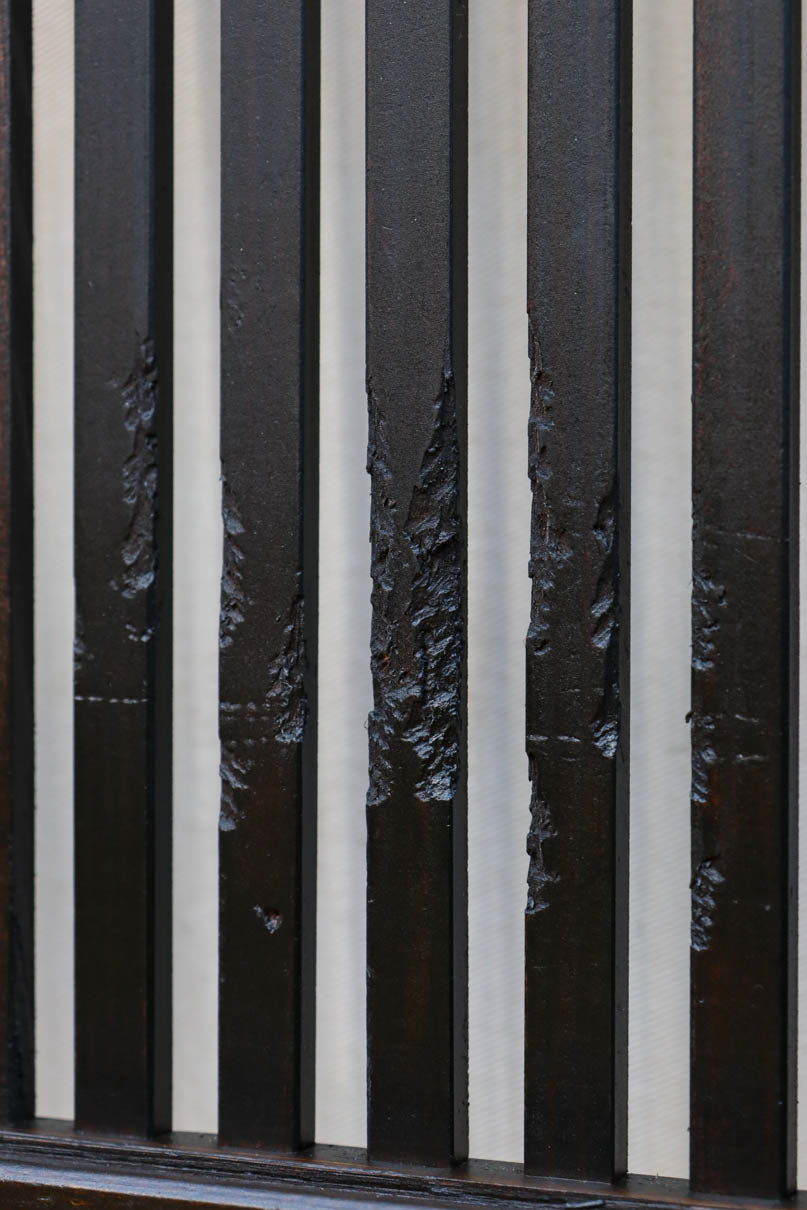 幅898ミリ　落ち着いた雰囲気ある格子作りの大阪格子戸　F8462ab　在庫(a:0 b:1)枚