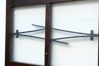 幅605ミリ　スリムサイズ!!　松葉装飾で和の趣き溢れるガラス戸　F7916　在庫1枚