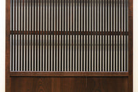 幅893ミリ　美しいケヤキ杢目に繊細な格子が映える美しい格子戸　F7975　在庫2枚