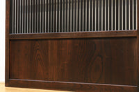 幅893ミリ　美しいケヤキ杢目に繊細な格子が映える美しい格子戸　F7975　在庫2枚