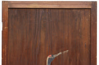 幅881ミリ　古色に馴染む鶴の絵柄が風情漂う板戸　F7986　在庫1枚