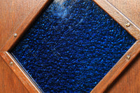 幅716ミリ　ブルーのダイヤガラスが煌めく上質なレトロドア　F7995　在庫1枚