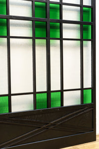幅965ミリ　極上‼市松のような色ガラスがモダンなガラス戸　F8027　在庫1枚