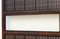 幅900ミリ　明るい色彩の腰板でアクセントのある大阪格子戸　F8106a　在庫2枚