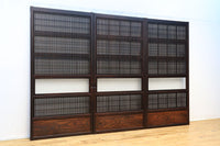 幅882ミリ　腰板の欅杢目が映える大阪格子戸　F8106d　在庫3枚