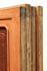幅875ミリ　温かみのある木地色と腰板の欅のコントラストが素敵な極上大阪格子戸　F8108　在庫1枚