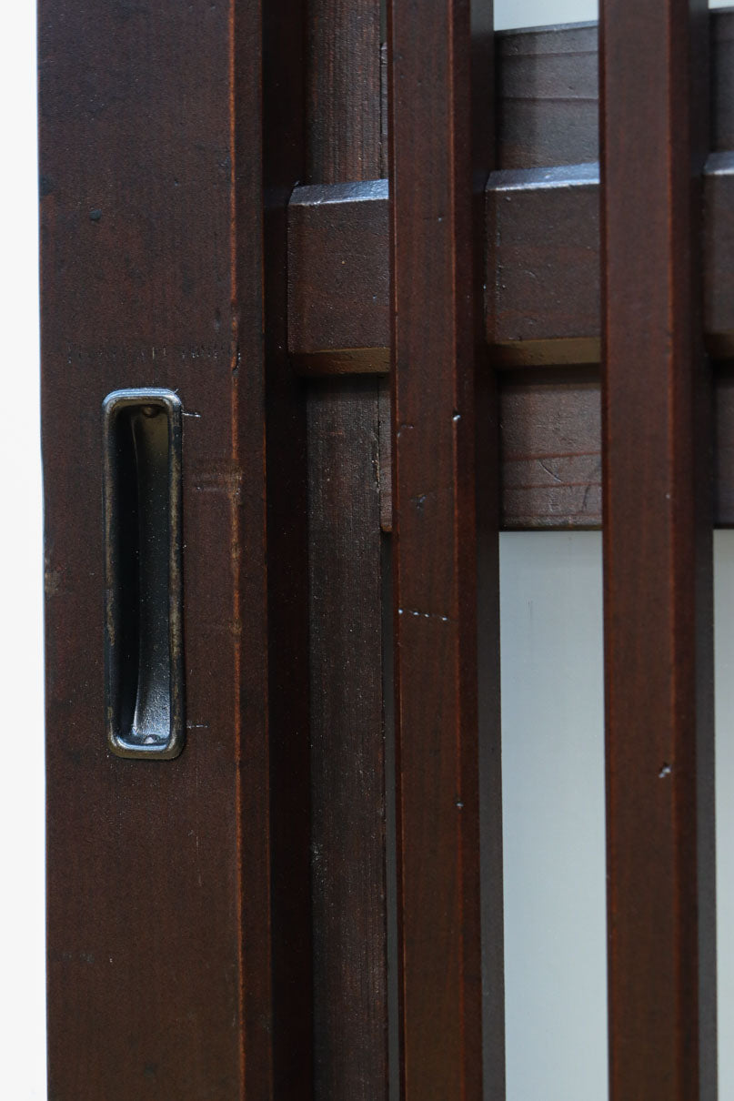 高さ1920ミリ　落ち着いた眺めの2種類ガラス入り背高格子戸　F8440　在庫2枚