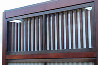 高さ1920ミリ　落ち着いた眺めの2種類ガラス入り背高格子戸　F8440　在庫2枚