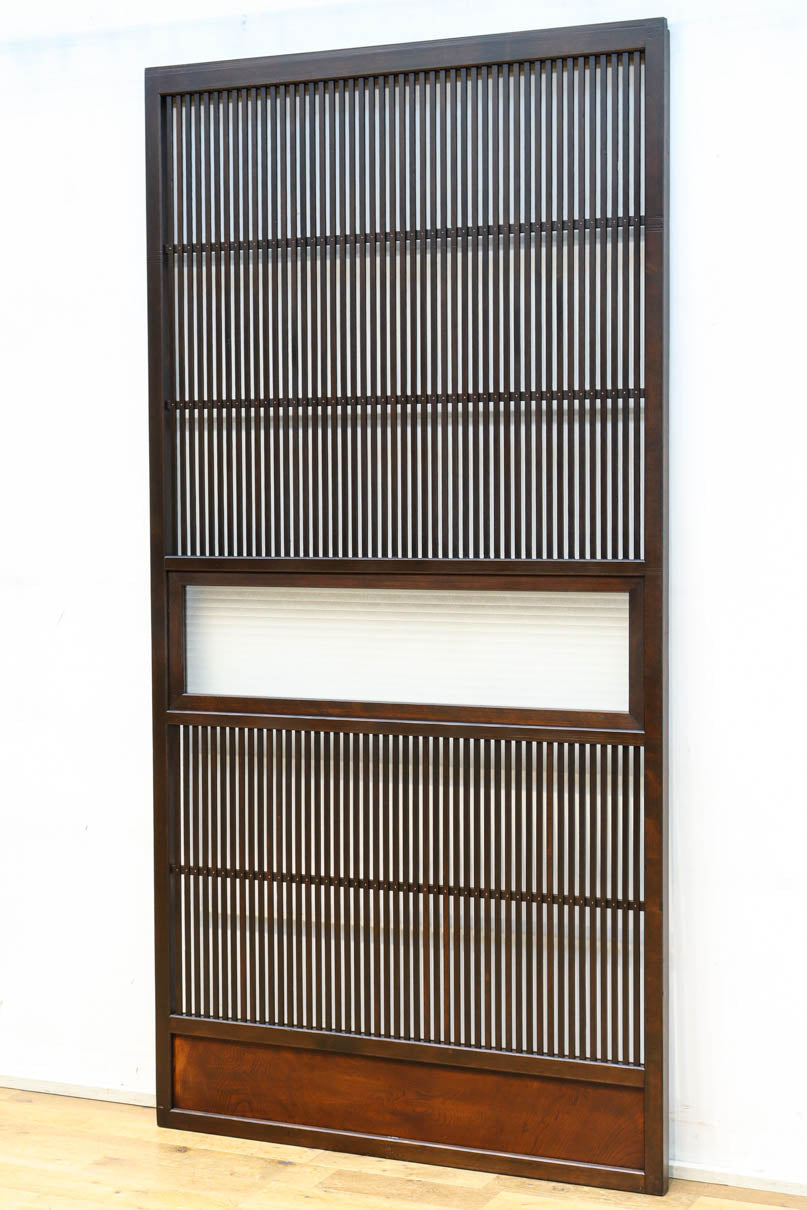 幅897ミリ　横モールガラス窓で煌びやかな面持ちの大阪格子戸　F8458　在庫4枚