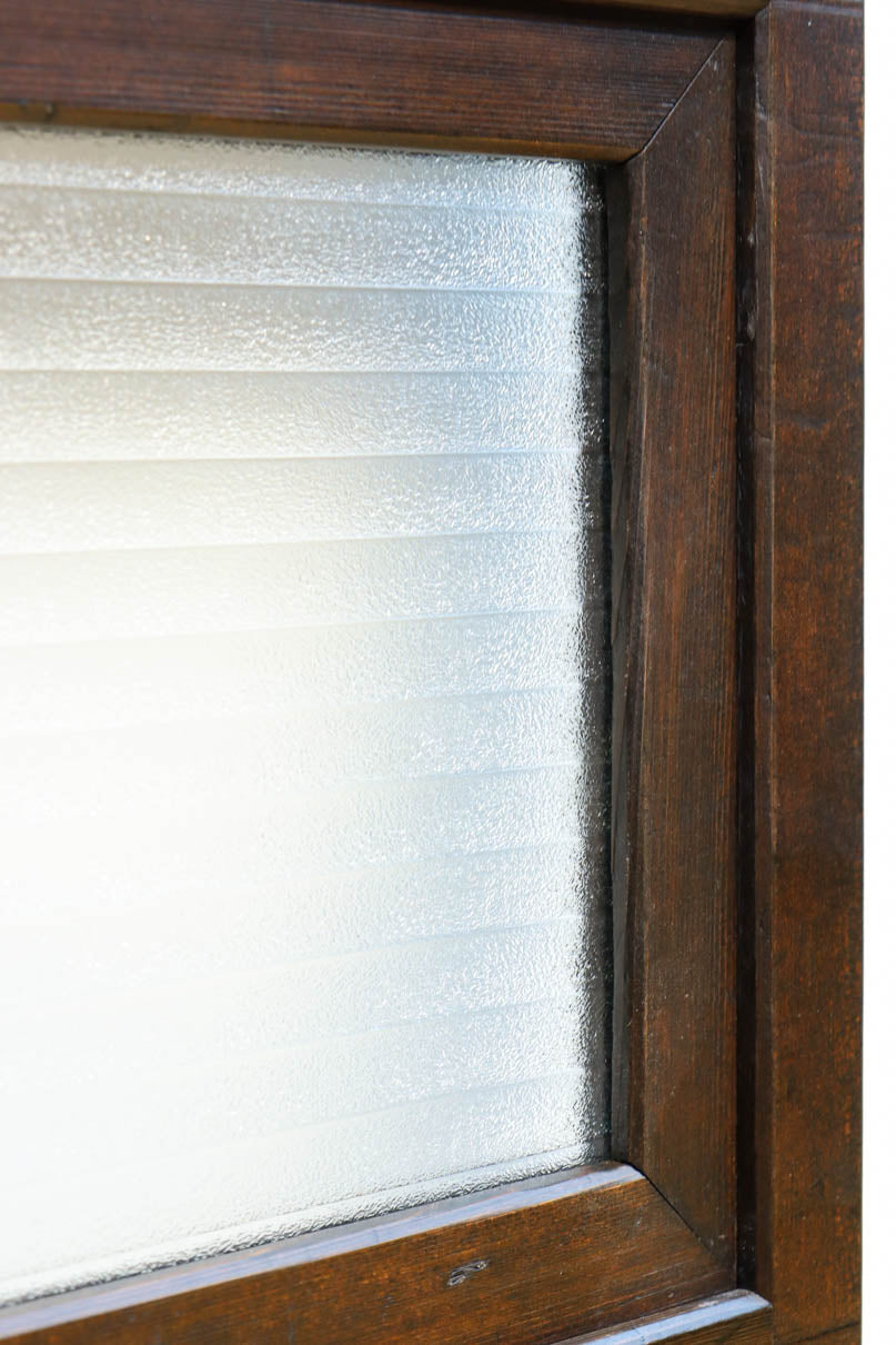 幅897ミリ　横モールガラス窓で煌びやかな面持ちの大阪格子戸　F8458　在庫4枚