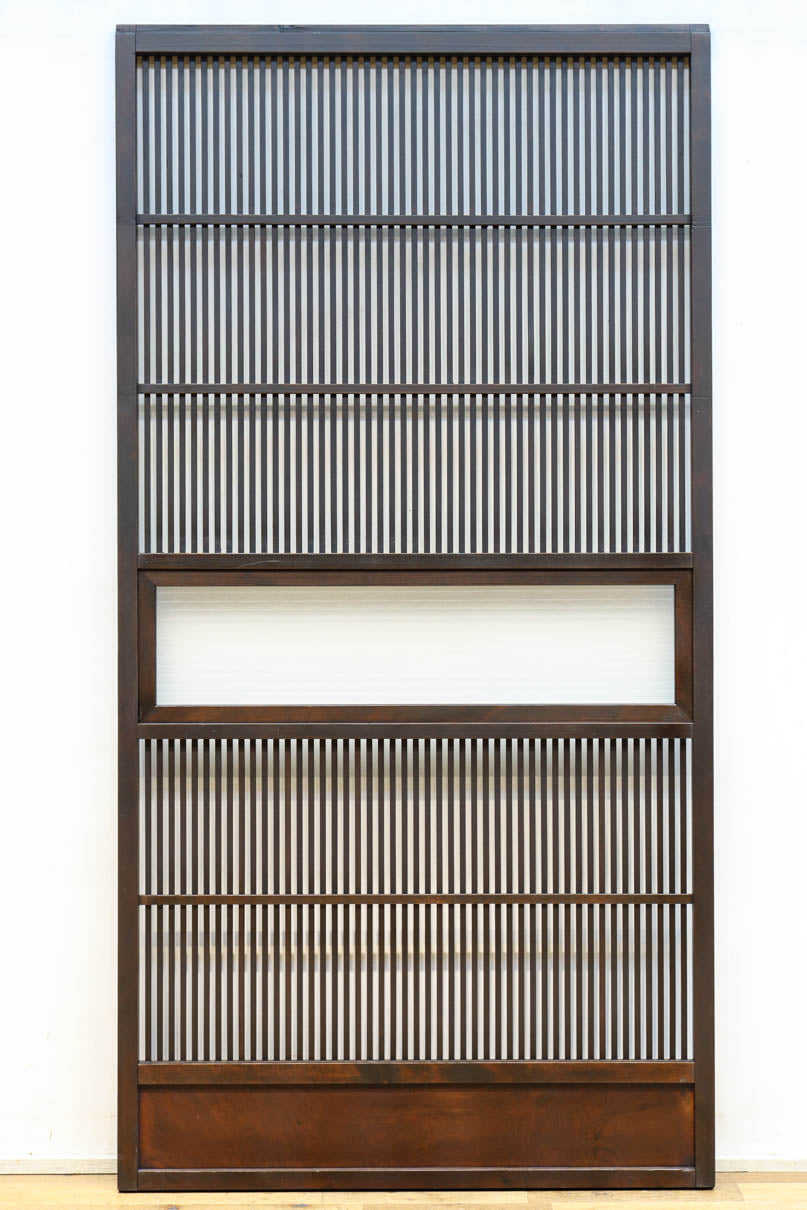 幅897ミリ　横モールガラス窓で煌びやかな面持ちの大阪格子戸　F8458　在庫4枚