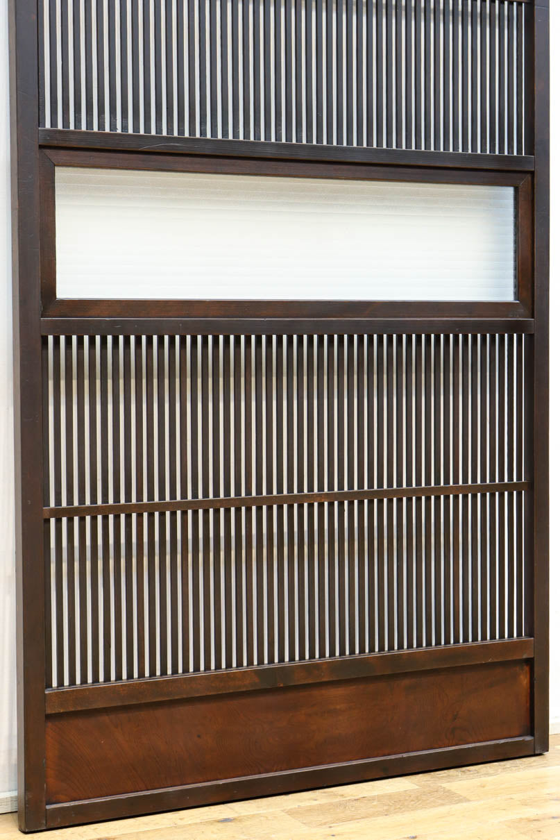 幅897ミリ　横モールガラス窓で煌びやかな面持ちの大阪格子戸　F8458　在庫4枚