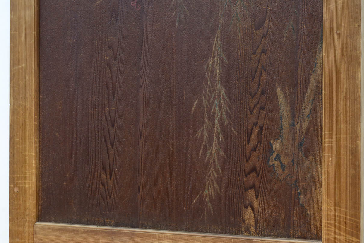 唐獅子の親子に牡丹を添えた歴史を重ねた味わい深い絵戸一組　F8481ab　在庫2枚一組