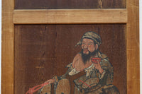 唐獅子の親子に牡丹を添えた歴史を重ねた味わい深い絵戸一組　F8481ab　在庫2枚一組