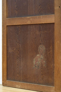 唐獅子の親子に牡丹を添えた歴史を重ねた味わい深い絵戸一組　F8481ab　在庫2枚一組