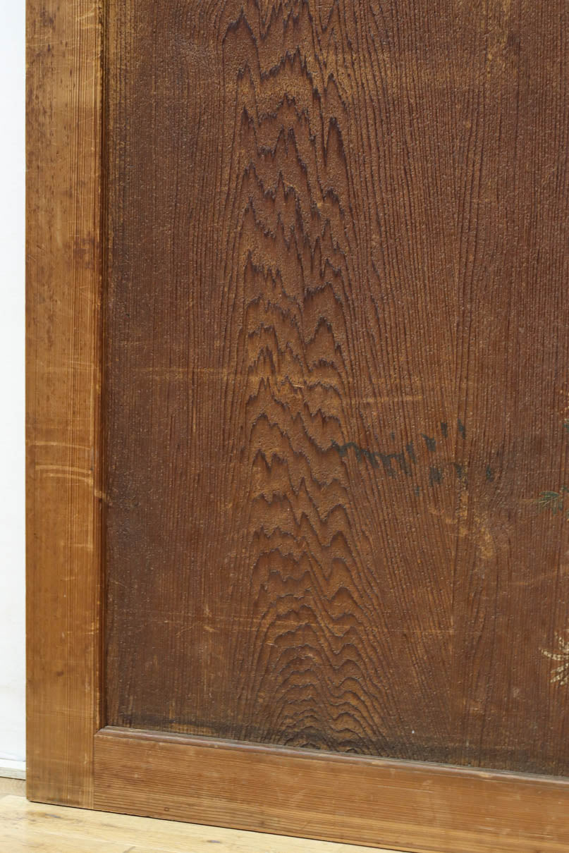 唐獅子の親子に牡丹を添えた歴史を重ねた味わい深い絵戸一組　F8481ab　在庫2枚一組