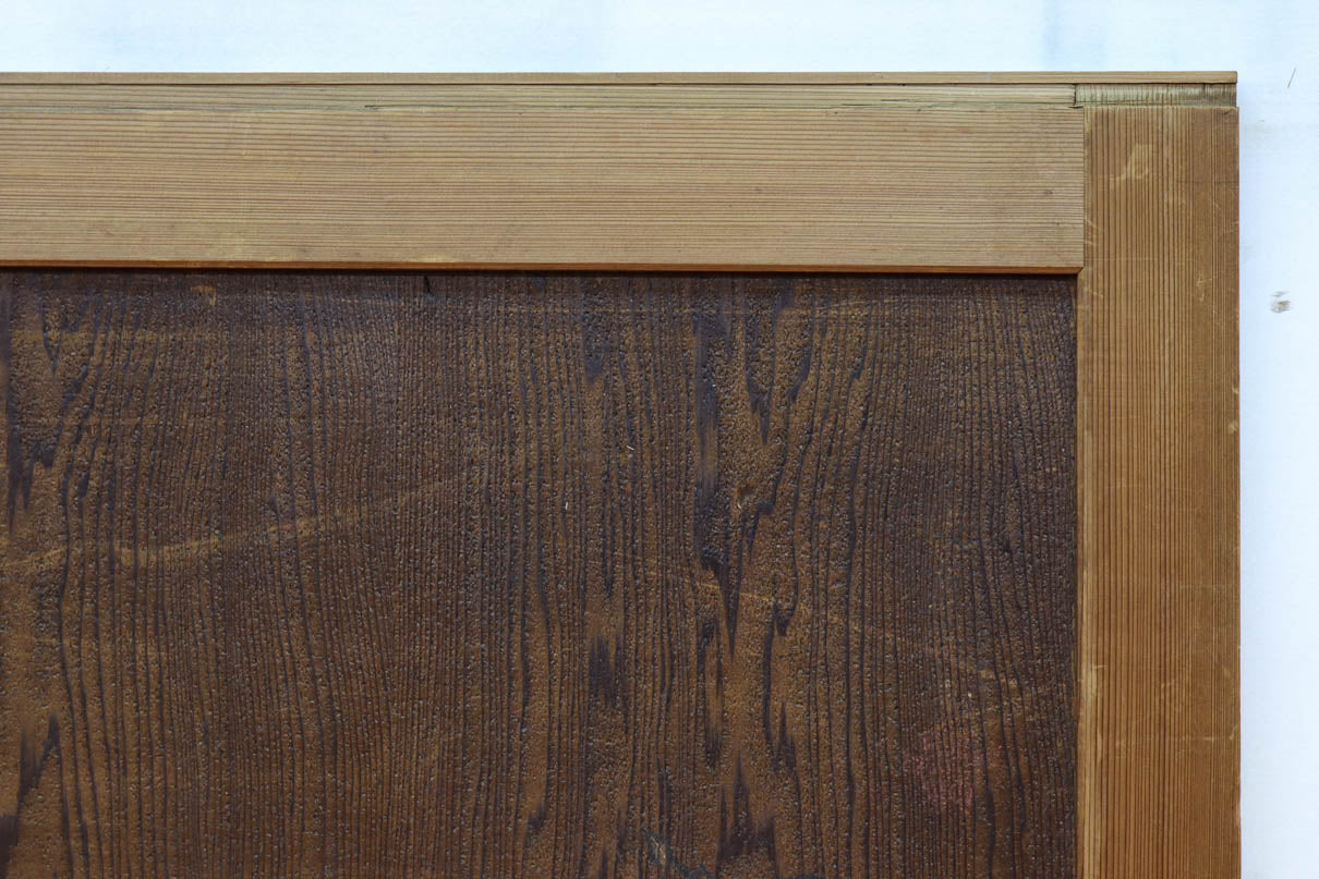 唐獅子の親子に牡丹を添えた歴史を重ねた味わい深い絵戸一組　F8481ab　在庫2枚一組