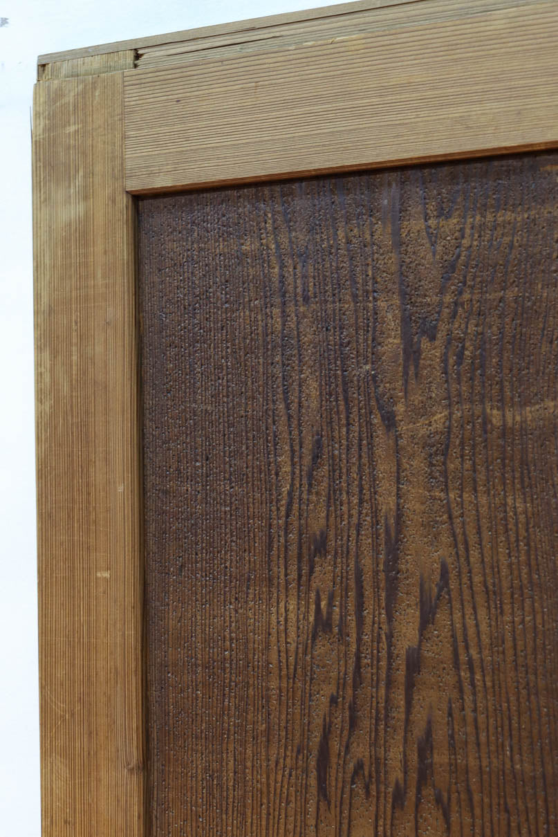 唐獅子の親子に牡丹を添えた歴史を重ねた味わい深い絵戸一組　F8481ab　在庫2枚一組