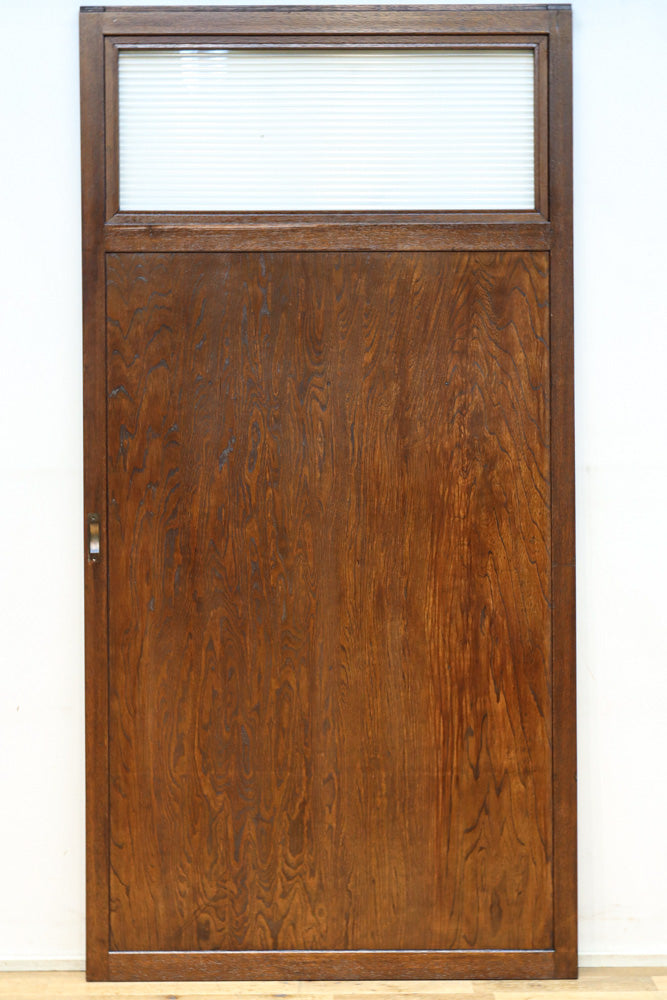 幅878ミリ　優美な杢目とモールガラスの温かみあるガラス戸　F8488　在庫1枚