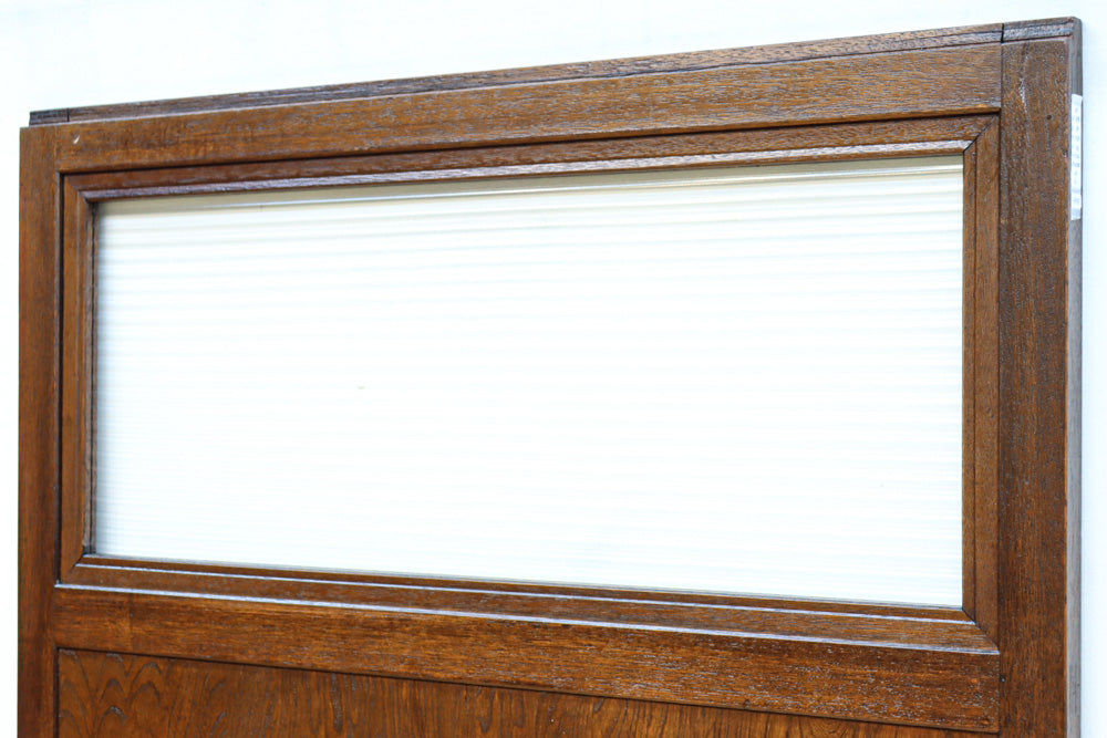 幅878ミリ　優美な杢目とモールガラスの温かみあるガラス戸　F8488　在庫1枚