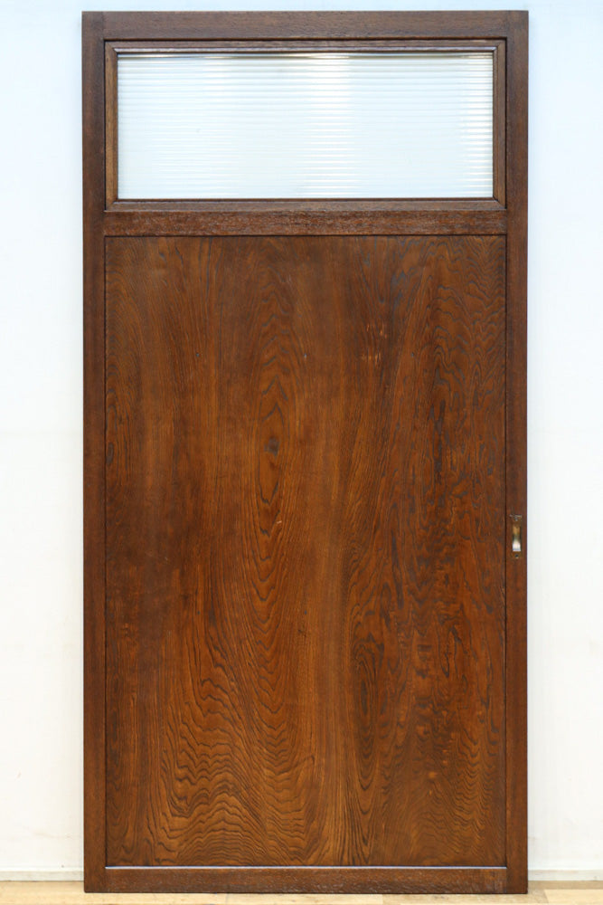 幅878ミリ　優美な杢目とモールガラスの温かみあるガラス戸　F8488　在庫1枚