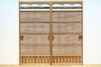 竹と波板装飾で和の風合い溢れる簾戸　F8505　在庫2枚