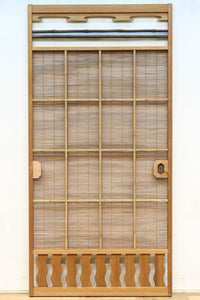 竹と波板装飾で和の風合い溢れる簾戸　F8505　在庫2枚