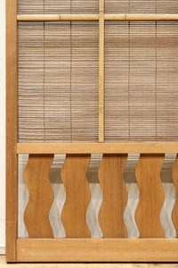 竹と波板装飾で和の風合い溢れる簾戸　F8505　在庫2枚