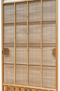 竹と波板装飾で和の風合い溢れる簾戸　F8505　在庫2枚