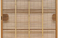 竹と波板装飾で和の風合い溢れる簾戸　F8505　在庫2枚