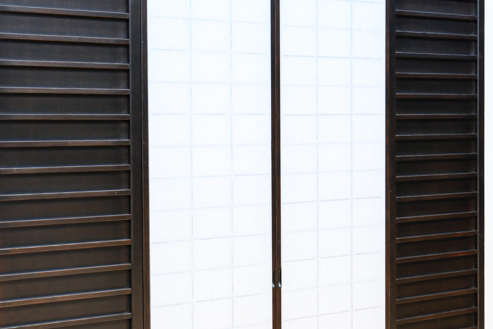 時代の風格ある舞良戸と障子戸の京町屋障子セット　F8511　在庫4枚1組