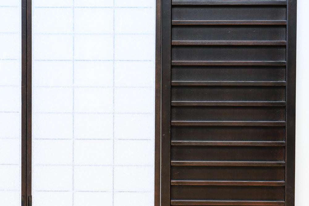 時代の風格ある舞良戸と障子戸の京町屋障子セット　F8511　在庫4枚1組