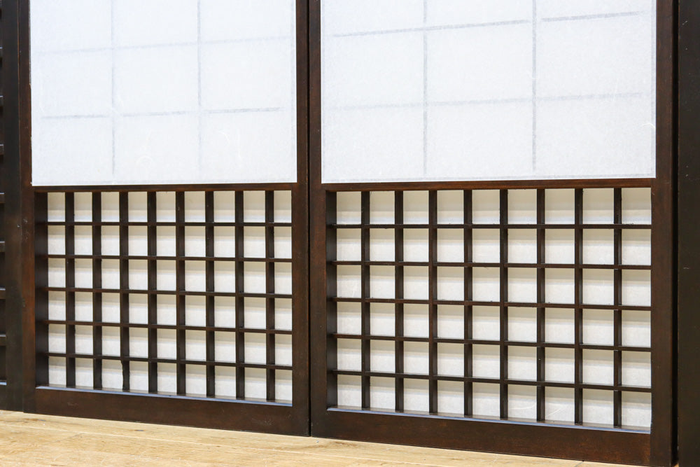 時代の風格ある舞良戸と障子戸の京町屋障子セット　F8511　在庫4枚1組