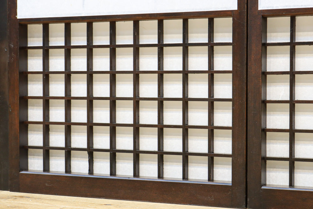 時代の風格ある舞良戸と障子戸の京町屋障子セット　F8511　在庫4枚1組