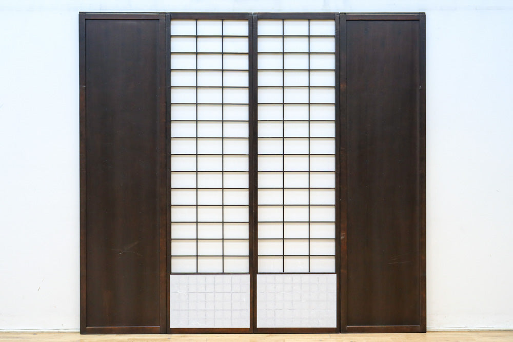 時代の風格ある舞良戸と障子戸の京町屋障子セット　F8511　在庫4枚1組