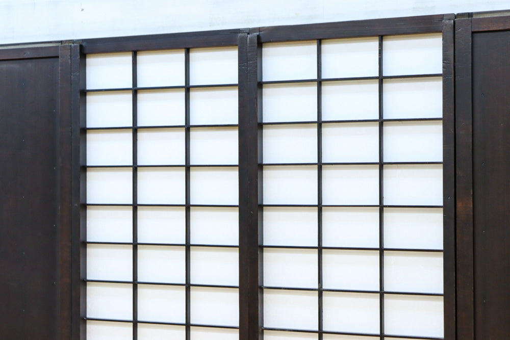 時代の風格ある舞良戸と障子戸の京町屋障子セット　F8511　在庫4枚1組