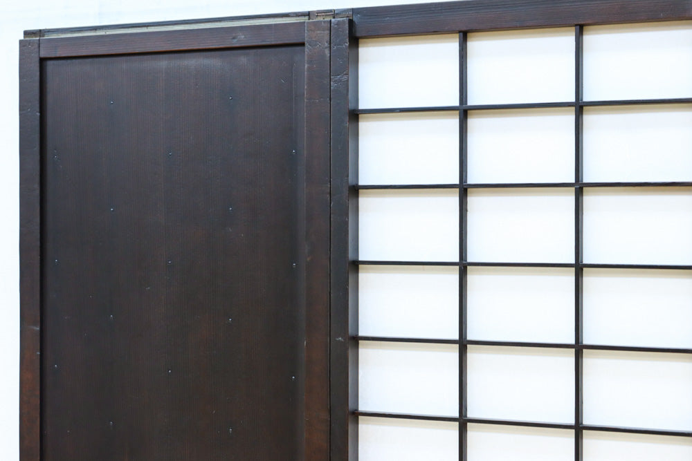 時代の風格ある舞良戸と障子戸の京町屋障子セット　F8511　在庫4枚1組